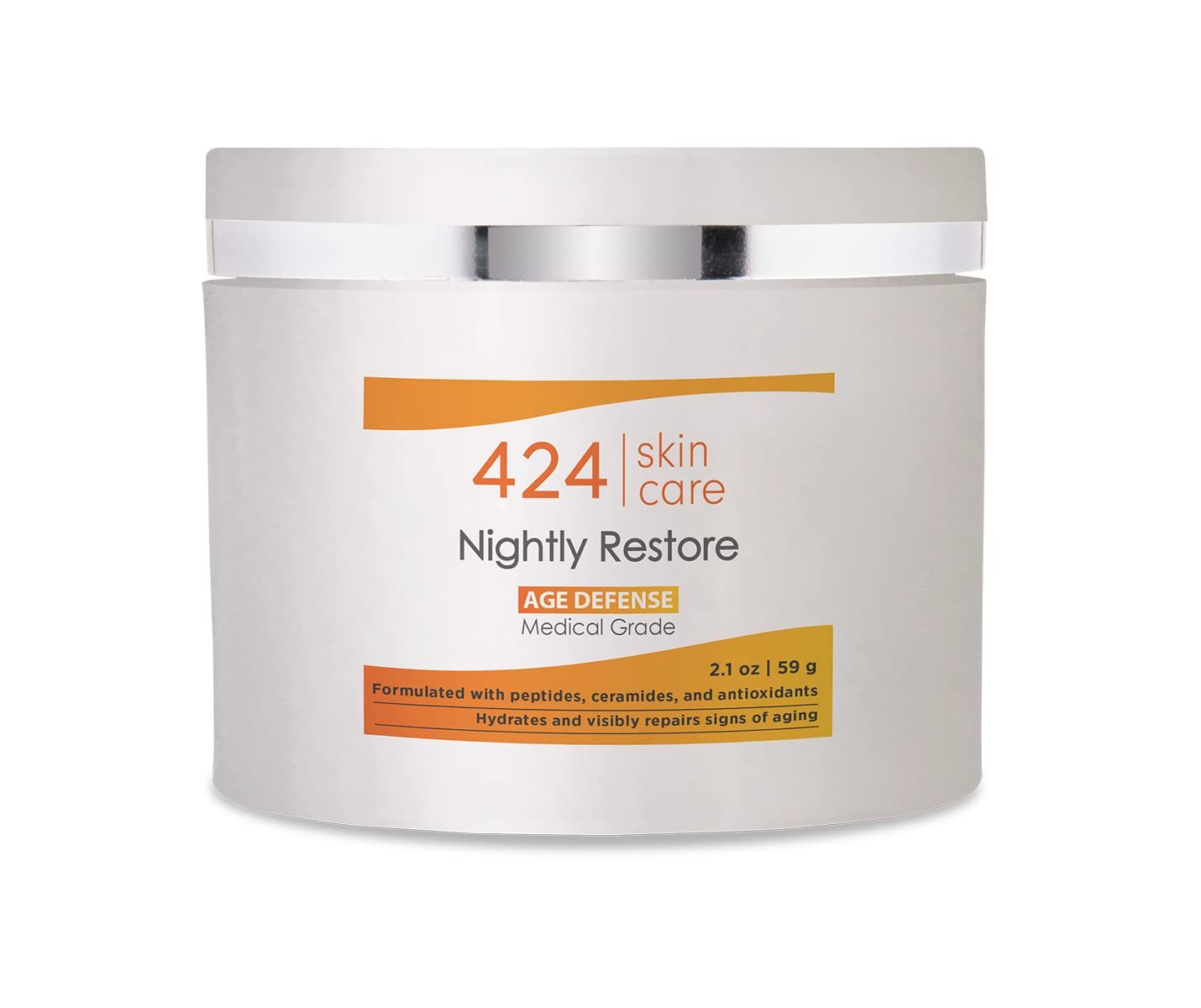 424 Skin Care Nightly Restore - Dermatologist Tested Recommended Anti-Aging Night Cream - Clinically Proven Formula, 2.1 fl oz