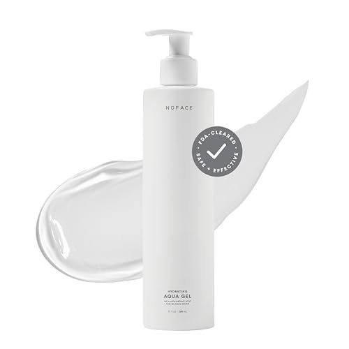 NuFACE Aqua Gel Activator - Microcurrent Conductive Gel Activator Powered by IonPlex Hyaluronic Acid to Enhance Results of NuFACE Microcurrent Facial Device - Improves Skin Radiance (10 oz)