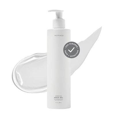 NuFACE Aqua Gel Activator - Microcurrent Conductive Gel Activator Powered by IonPlex Hyaluronic Acid to Enhance Results of NuFACE Microcurrent Facial Device - Improves Skin Radiance (10 oz)