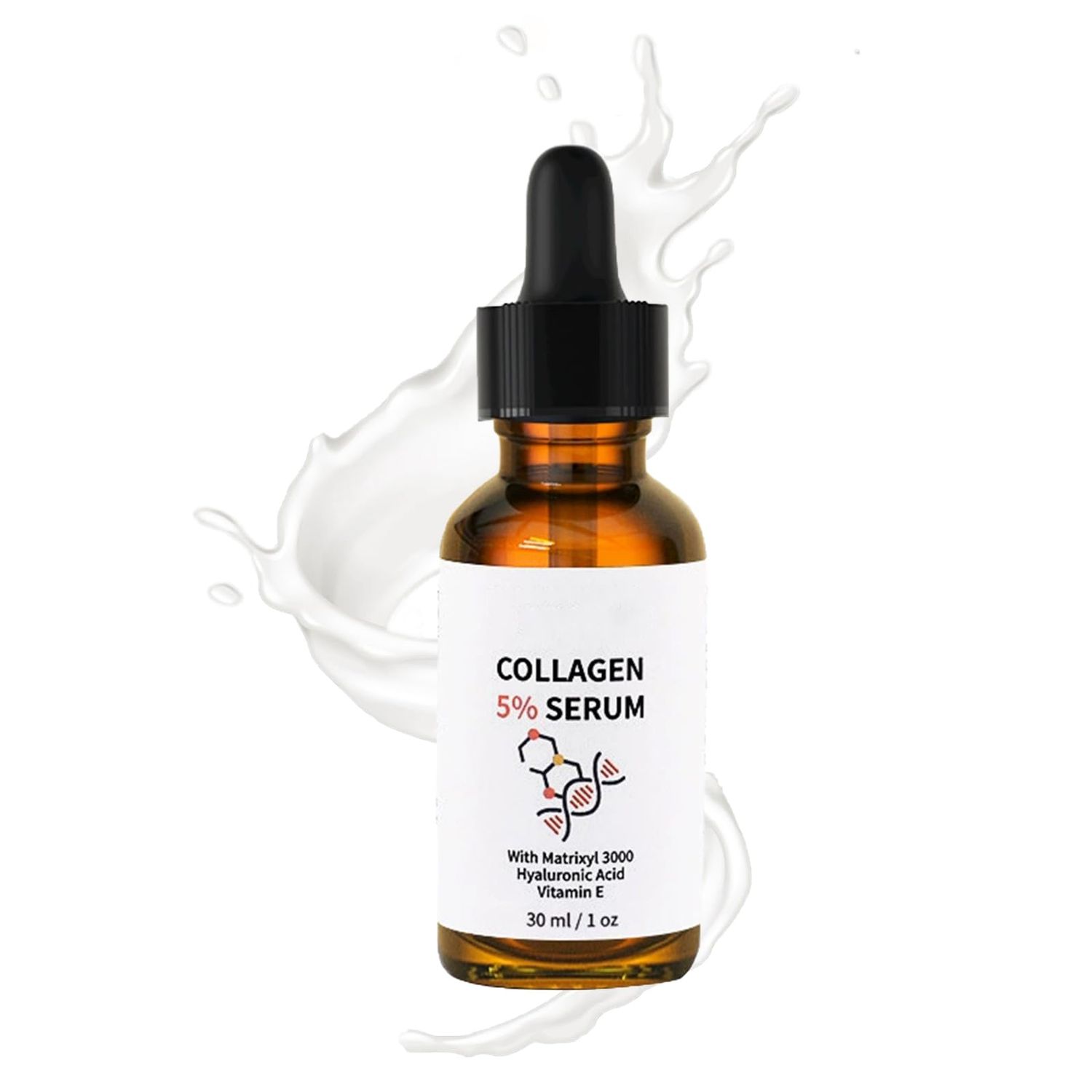 5 Collagen Serum, Anti Aging Serum for Women with Collagen and Matrixyl 3000 Skin Tightening, Helps Lift, Plump, Firm Sagging Skin for Face 1 Fl Oz