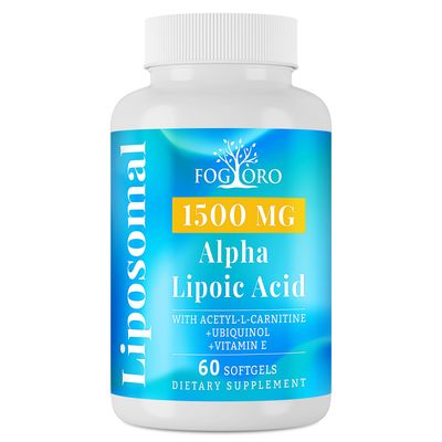 Fogoro Alpha Lipoic Acid 1500 mg-Liposomal ALA Supplement for Cellular Energy Production,Lipid Metabolism,Free Radical Scavenger,60 Softgels