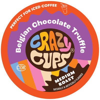 Crazy Cups Flavored Coffee for Keurig K-Cup Machines, Belgian Chocolate Truffle, Hot or Iced Coffee, 22 Single Serve, Recyclable Pods(Pack of 1)