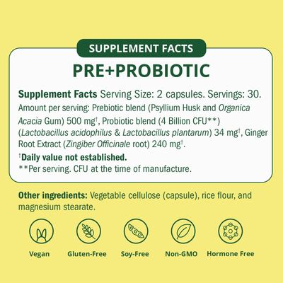 Semaine Super Powered Prebiotic Probiotic for Women, Effective 3-in-1 Multi-Action Formula to Nourish Gut Health, Soothe IBS, Support Bloat Relief Immunity Boost, Clinically-Studied (60 ct)