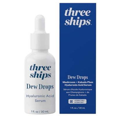 Three Ships Dew Drops Hyaluronic Acid And Vitamin C Serum - Vegan Facial Serum Brightens And Plumps Skin - Intensive Natural Face Serum for All Skin Types- As Seen on Dragon s Den, 01 Fl Oz