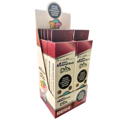 Dr.Rx Dark Sugar Coated Chocolate Almond Dragee, Crunchy Almonds with a Colorful Sugar Coating Chocolate (10 Pack)