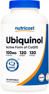Nutricost Ubiquinol Softgels (120 Softgels 100 mg Per Serving) - Superior Absorption Antioxidant Active Form of CoQ10 - Gluten Free, Non-GMO