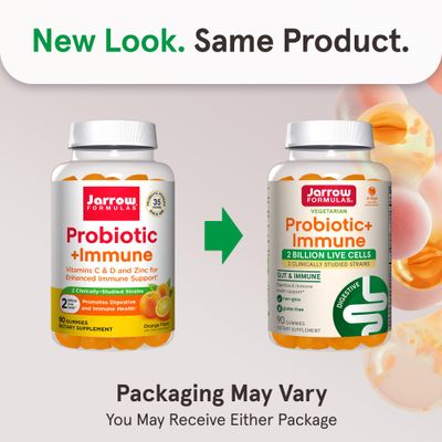 Jarrow Formulas Probiotic Immune Gummies, 2 Billion CFU Supplement for Digestive Health and Immune Support, 90 Orange Flavor Probiotic Gummies, 45 Day Supply,12 Packs