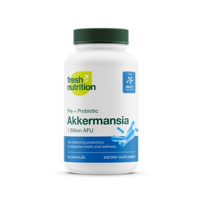Fresh Nutrition Akkermansia Muciniphila Probiotic 1 Billion AFU for GLP-1 Production - Pre Probiotic Supplement - 60 Capsules