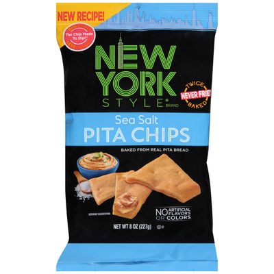 New York Style Pita Chips, Sea Salt, 8 Ounce