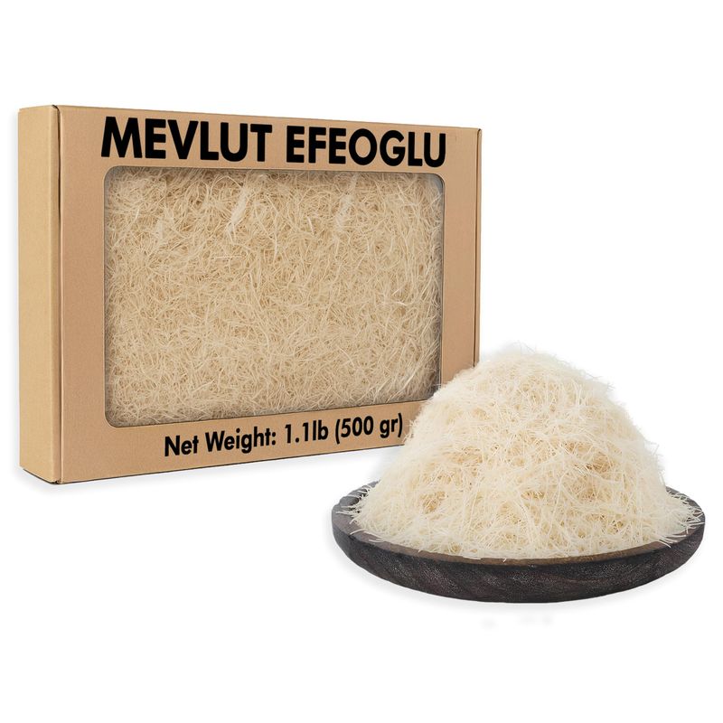 Kataifi for Dubai Chocolate, Natural Kataifi Shredded Fillo Dough, Dried Chopped Knafeh, 1.1 Lb (500 g) Katafi, Shredded Phyllo Kadayif