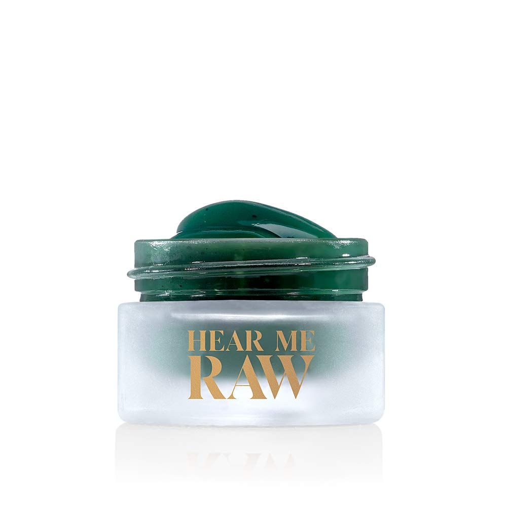 HEAR ME RAW The Brightener with CHLOROPHYLL 10 Minute Plant-Based Rinse-Off Facial Mask for Firmer, Brighter, and Younger-looking Skin Reduces Fine Lines and Wrinkles Travel Size (0.5 Oz)
