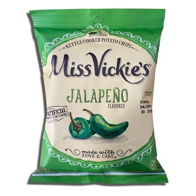 The Snack Store Bundle Miss Vickie&#39;s Jalape o Kettle Cooked Potato Chips, Pack of 8 (1.875 Oz oz Bags)