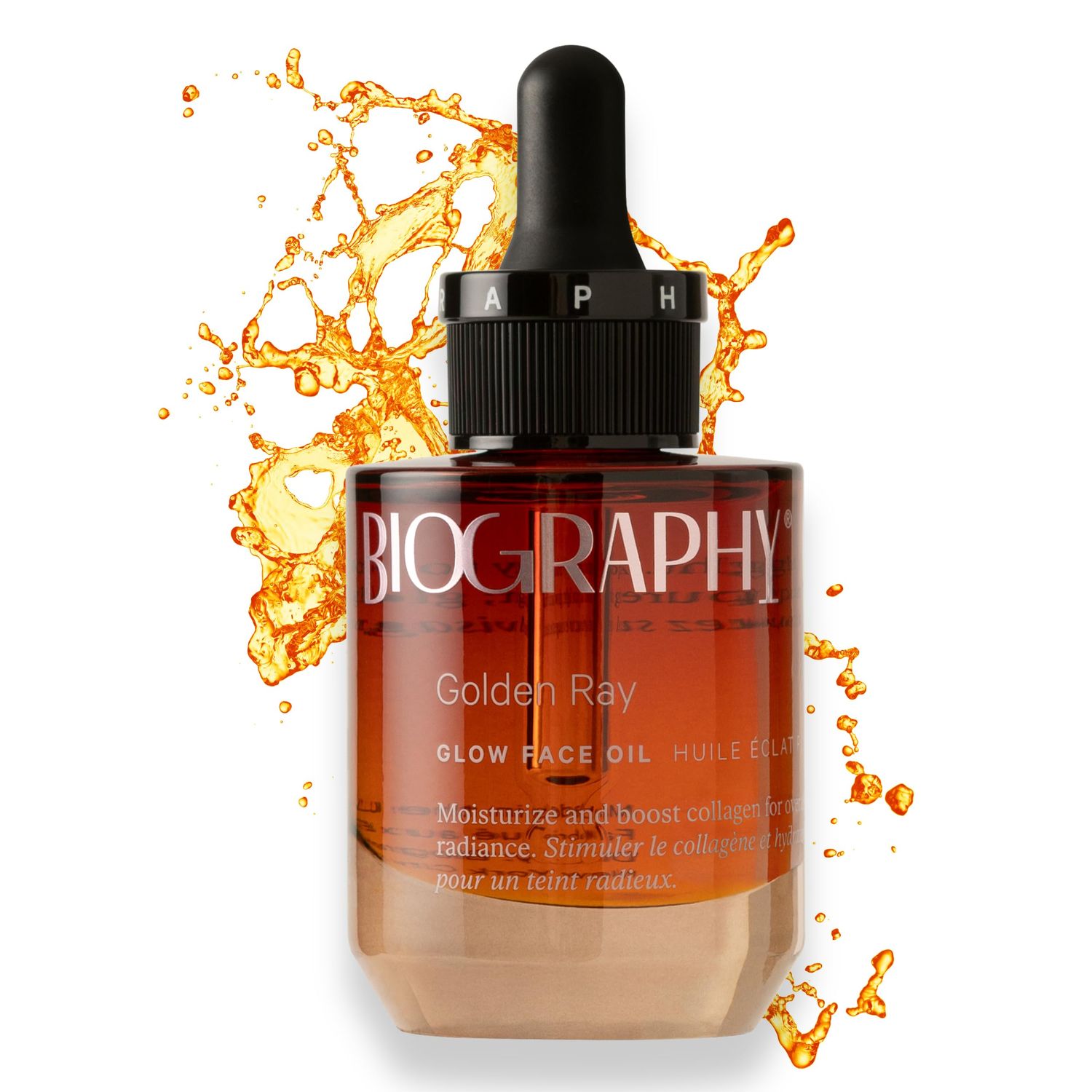 Golden Ray Glow Face Oil, 30ml. Collagen Boosting, Natural Skincare Moisturizing Hydrating Facial Oil for Women. Incr Elasticity wFrench Marine Algae, Jojoba Rosehip for Fine Lines Wrinkles