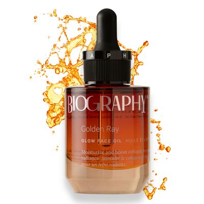 Golden Ray Glow Face Oil, 30ml. Collagen Boosting, Natural Skincare Moisturizing Hydrating Facial Oil for Women. Incr Elasticity wFrench Marine Algae, Jojoba Rosehip for Fine Lines Wrinkles