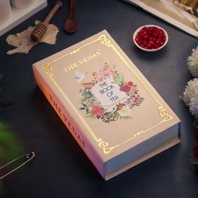The Vedas Book of Tea Collection Assorted Tea Bags Mother&#39;s Day Gift Set 12 Exotic Herbal Blends 4 Units Each, Total 48 Best for Corporate Gifting Gift Hamper
