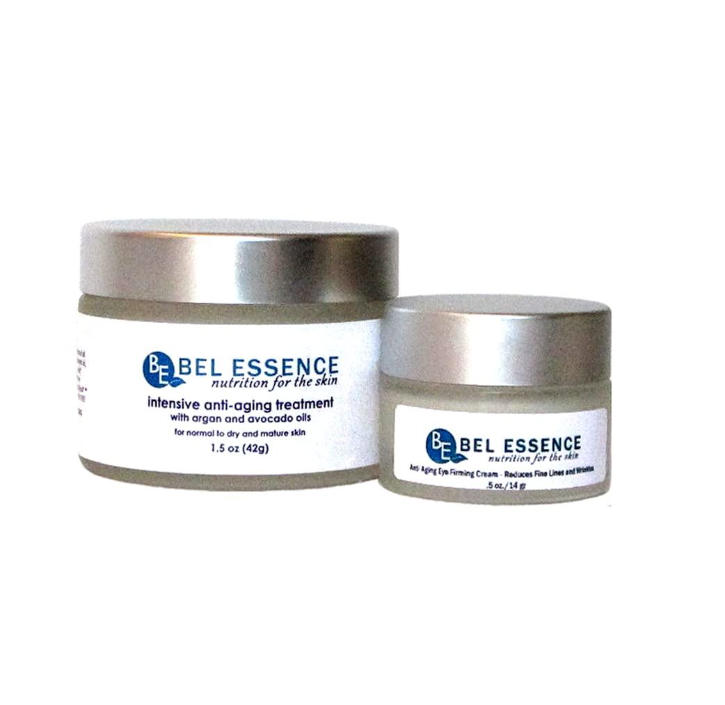 Bel Essence Anti-Aging Face Moisturizer and Anti-Wrinkle Eye Cream - Natural Aging Skin Care Set for Normal to Dry Skin - Hydrating Face Cream to Soothe, Firm Skin, Reduce Fine Lines -1.5 Oz.5 Oz