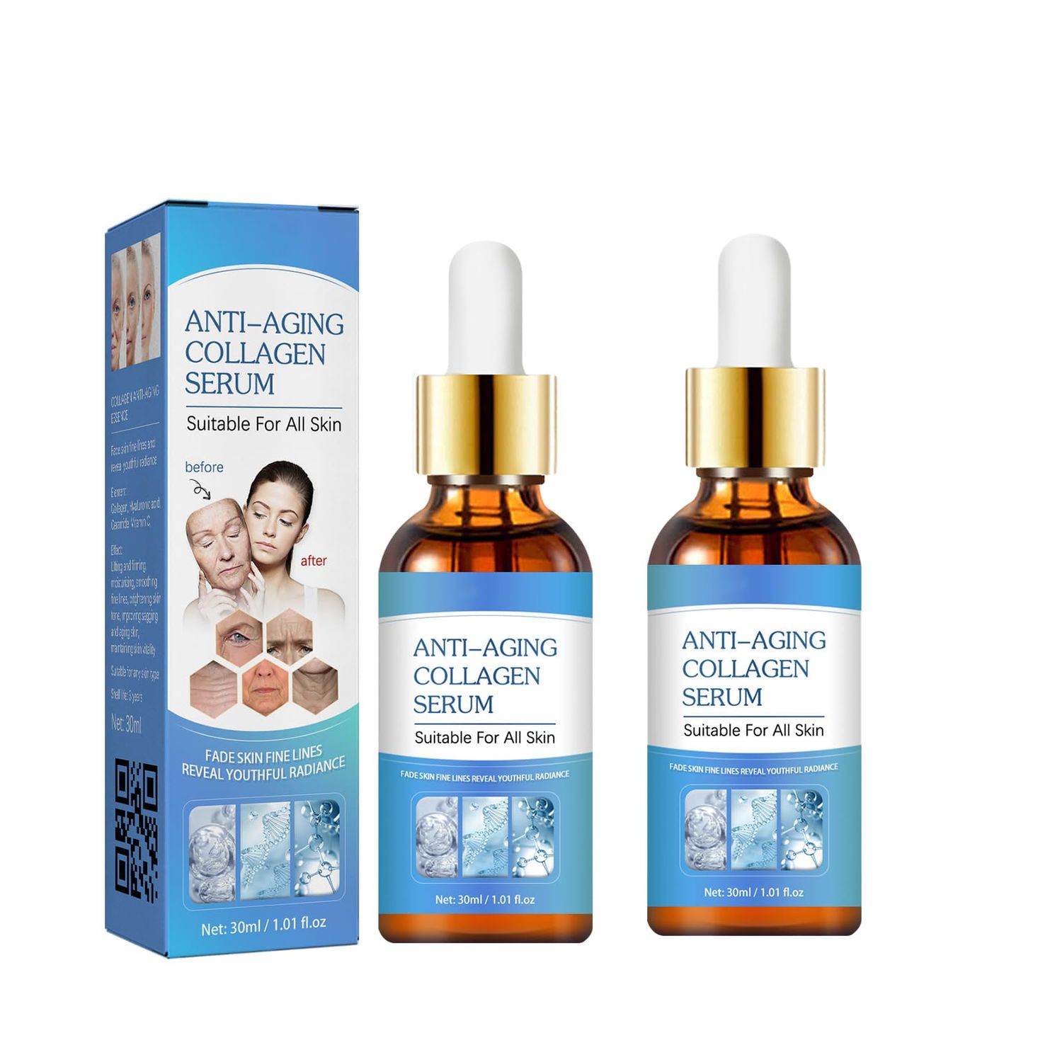2 Pack Stock Solution Facial, Hydrating Face Serum, In A Bottle Face Serum For Anti Aging, Hydrating For Smooth Reduce Fine Lines, Boost Skin Collagen Plump Skin (2PCS)