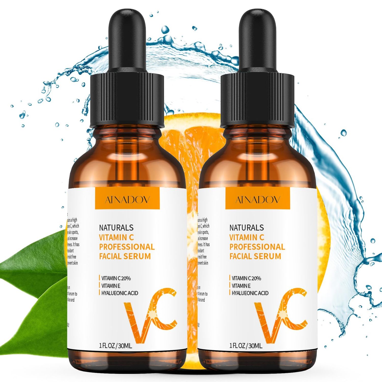 Vitamin C Facial Serum 20, Anti-Aging Vitamin C Serum with Hyaluronic Acid and Vitamin E, Suitable for Lightening Pigmentation and Effectively Reducing Fine Lines and Wrinkles Serum 60ml,2.03Fl.Oz