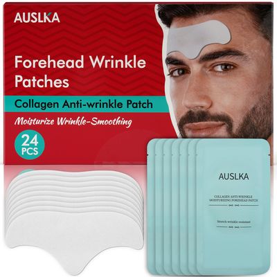 AUSLKA Men&#39;s Forehead Wrinkle Patches 24PCS,Anti-Wrinkle Facial Treatment,Smooth Fine Lines Wrinkles