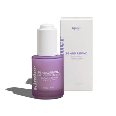 Kinder Beauty Be Kind, Rewind Bakuchiol Serum Retinol Alternative Anti-Aging Face Serum Hyaluronic Acid Natural Plant-Based Clean, Vegan, Cruelty-Free 1 fl. oz. (30 ml)