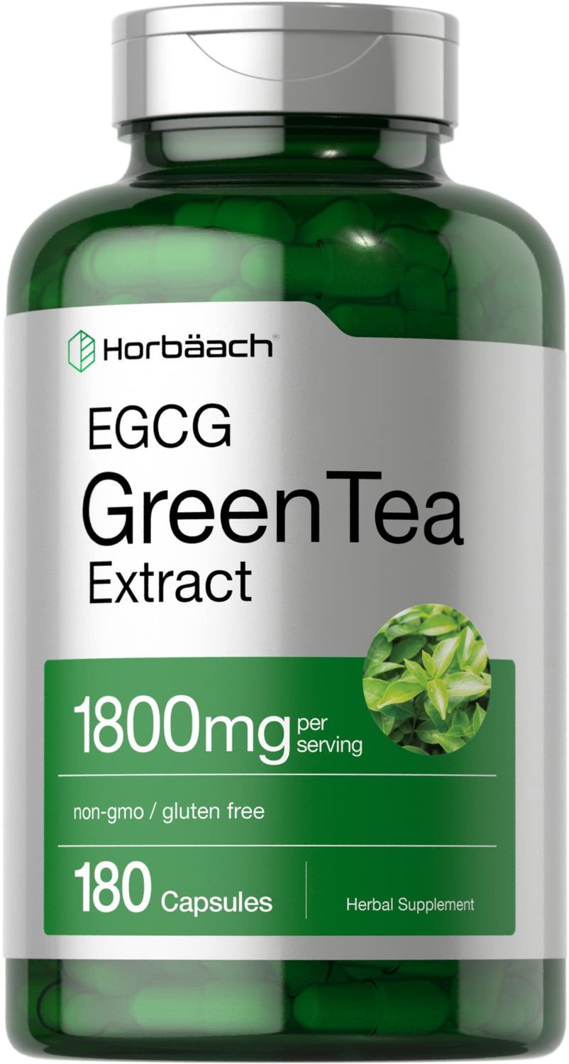 Horb ach EGCG Green Tea Extract Pills 180 Capsules Max Potency Non-GMO Gluten Free Supplement