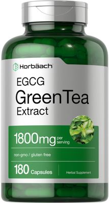 Horb ach EGCG Green Tea Extract Pills 180 Capsules Max Potency Non-GMO Gluten Free Supplement