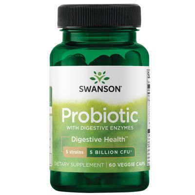 Swanson Probiotic with Digestive Enzymes 5 Billion Cfu 60 Veg Capsules