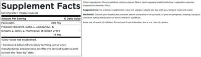 Swanson Probiotic with Digestive Enzymes 5 Billion Cfu 60 Veg Capsules