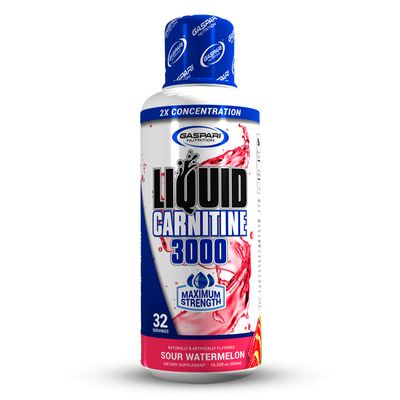 Gaspari Nutrition Liquid L-Carnitine 3000, Stimulant Free, Increased Metabolism, Enhanced Energy, Non GMO, Gluten Free, BPA Free (32 Servings, Sour Watermelon)