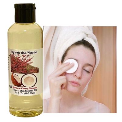 Japanese Cherry Blossom Body Oil. Hair, Skin and Nails Moisturizer. 3.4 Oz Travel Bottle. Muti-Use Oil For The Whole Family