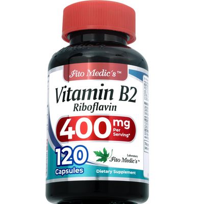 FITO MEDIC&#39;S Lab Vitamin b2 120 Capsules 400 mg riboflavin 400mg b2 Vitamin 400mg b2 riboflavin Ultra high Absorption.