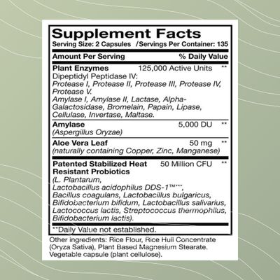Optimal Health Systems Digest-A-Meal Gut Health Enzyme Probiotic Bloating, Acid Reflux, Indigestion Relief Aloe Vera Leaf Digestion Supplement 270 Capsules Family Size