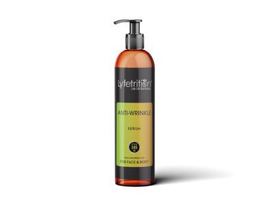 Lyfetrition Anti-Wrinkle Serum 12 Oz Large Bottle Anti-Aging Face Serum With Jojoba Oil, Rosehip Seed Oil Many More Natural Ingredients - Moisturizing Cleanser for Fair Younger Looking Skin