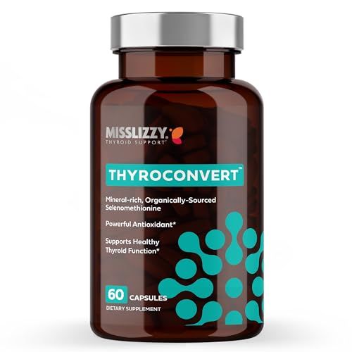 Miss Lizzy ThyroConvert - Organic Selenomethionine for Healthy Liver Function and T4 to T3 Thyroid Hormone Conversion to Boost Metabolism Energy, Clear Mind Reduce Oxidative Stress - 60 Capsules