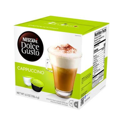 Dolce Gusto Nescafe Coffee Pods, Cappuccino, 16 capsules (Pack of 3)