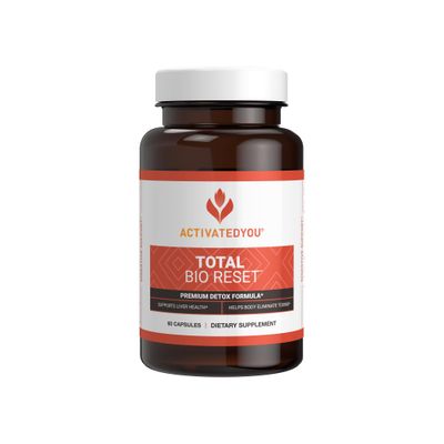 ACTIVATEDYOU Total Bio Reset- Detox Formula for Cleansing Flushing Digestive System for Radiant Skin Sustained Energy wChlorella, Kiwi Fruit, and Dandelion Root (60 Capsules)