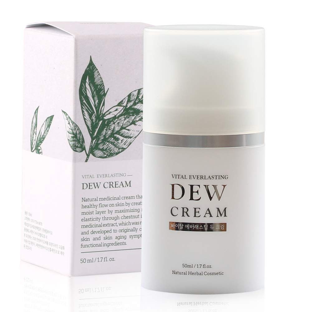 LIKE DEW Vital Everlasting Dew Cream 1.76oz 50g, Daily Moisturizing, Anti-wrinkles, Anti-Aging, Rich Emollients to nourish dry skin, Improves skin&#39;s health, Day and Night Cream, Verified by EWG&#39;s Skin