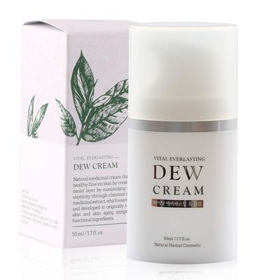 LIKE DEW Vital Everlasting Dew Cream 1.76oz 50g, Daily Moisturizing, Anti-wrinkles, Anti-Aging, Rich Emollients to nourish dry skin, Improves skin&#39;s health, Day and Night Cream, Verified by EWG&#39;s Skin