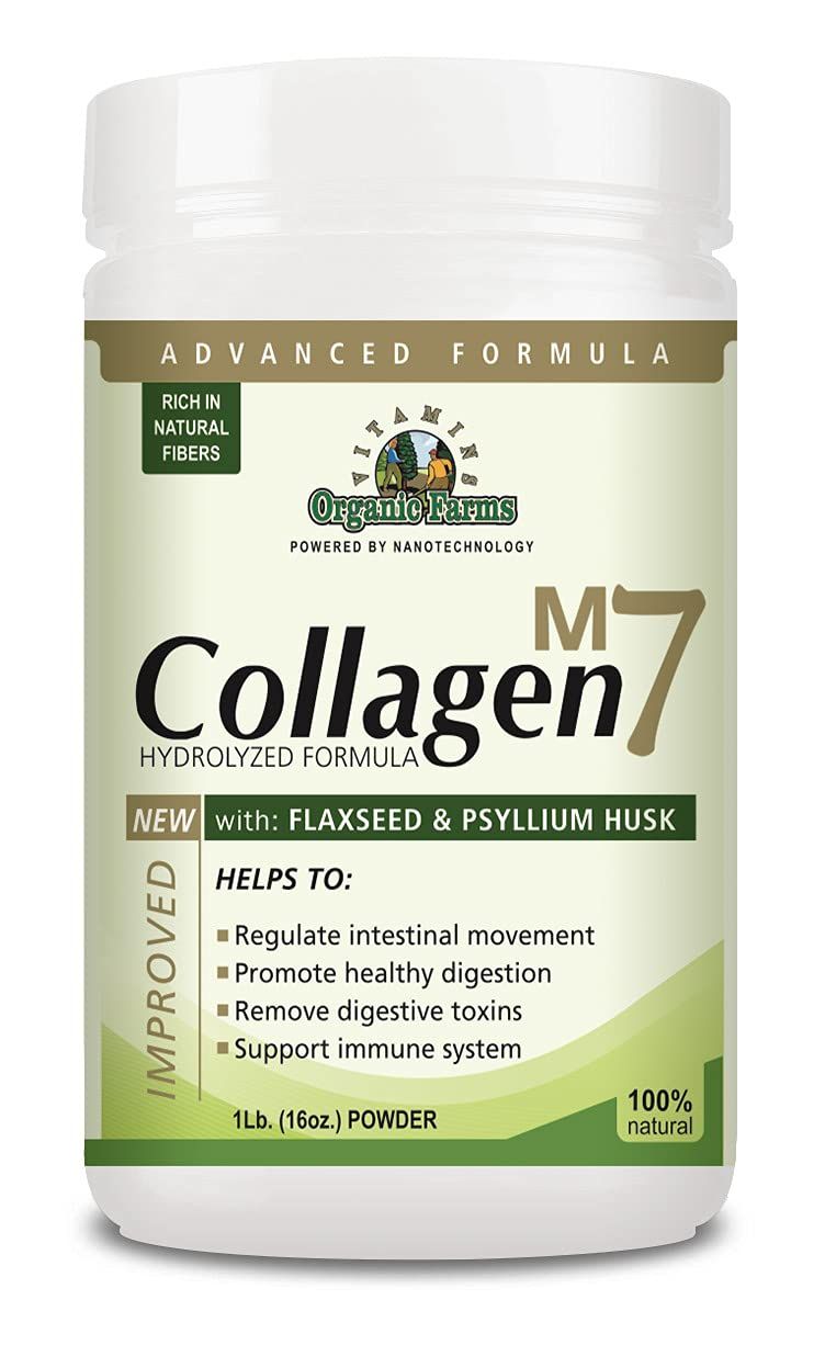 Organic Farms Vitamins Collagen M7-1Lb. (16oz.) Powder - Promotes Healthy Digestion - 100 Natural - Dietary Supplement