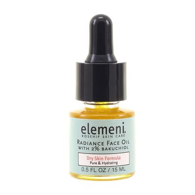 elemeni Radiance Face Oil Dry Complexion, 0.5 fl oz, Rosehip Seed Oil Refines Fine Lines Wrinkles, Natural Source Retinoic Acid, Absorbs Easily, Bulgarian Rose Neroli, Organic, Anti-Aging, Vegan