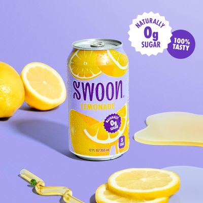 Swoon Classic Sugar Free Lemonade - Low Carb, Keto Paleo-Friendly, Gluten-free Vitamin C Drink - Made with 100 Natural Lemon Juice Concentrate Sweetened by Monk Fruit, 12 Fl oz (Pack of 12)
