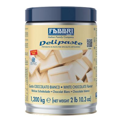 Fabbri Delipaste White Chocolate, Flavoring Compound for Gelato, Ice Cream, Soft Serve, Pastry and Confectionary, 1 Tin of 2.65 lb