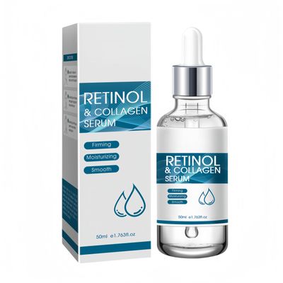 Retinol Serum for Face with Hyaluronic Acid Collagen, Anti-Aging Face Serum for Women Men Reduces Wrinkles, Skin Smoothing, Pore Tightener Hydration 1.7 Fl Oz Retinol Collagen Serums (1PCS)