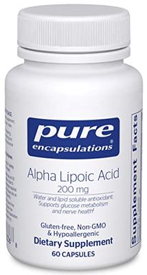 Pure Encapsulations Alpha Lipoic Acid 200 mg - 200mg ALA - Liver Antioxidant Support - for Nerve Health Carb Metabolism - Vegan Non-GMO Supplement - 60 Capsules