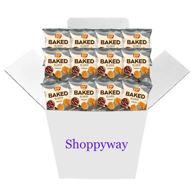 Baked, Lay&#39;s Barbecue Potato Crisps, 1.125 Ounce (Pack of 12) Value Pack Bundled by Shoppyway