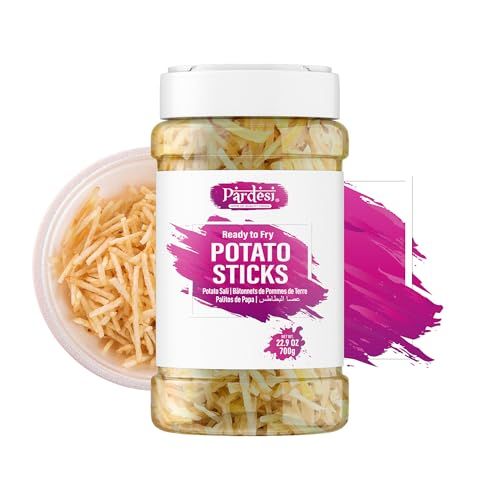 Pardesi Far FarFryums Potato StickPotato Sali, 24.07 OZ (700g) Jar I Uncooked Chip Snack I Ready to Fry I Crunchy Snack I Perfect for Parties I Indian Snack I Vegan Friendly