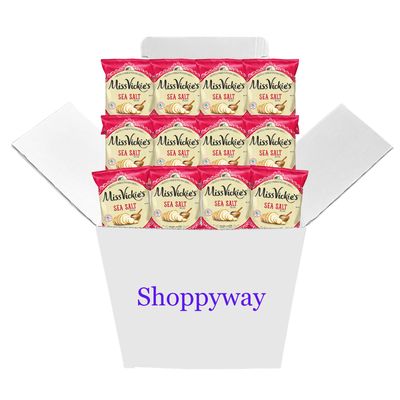 Miss Vickie&#39;s Sea Salt Kettle Cooked Potato Chips, 1.37 oz Bags, Pack of 12 Bundled by Shoppyway