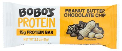 Bobo&#39;s Peanut Butter Chocolate Chip Protein Bars, Non GMO, Gluten Free, 2.2 Ounces (Pack Of 12)