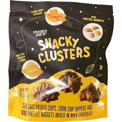 Trader Joe&#39;s Snacky Clusters Sea Salt Potato Chips Corn Chip Dippers Mini Pretzel Nuggets (8 oz)