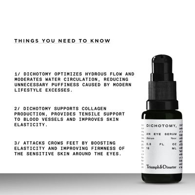 Triumph Disaster Dichotomy Eye Serum Anti-Aging, Targeting Dark Circles, Crows Feet Puffiness for Men - 0.5 fl oz
